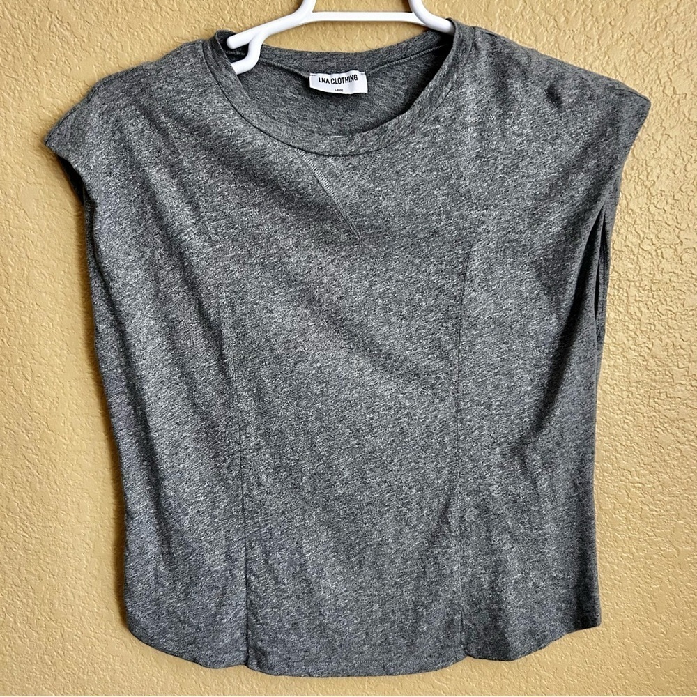 LNA Clothing Sleeveless Crewneck Gray Tee